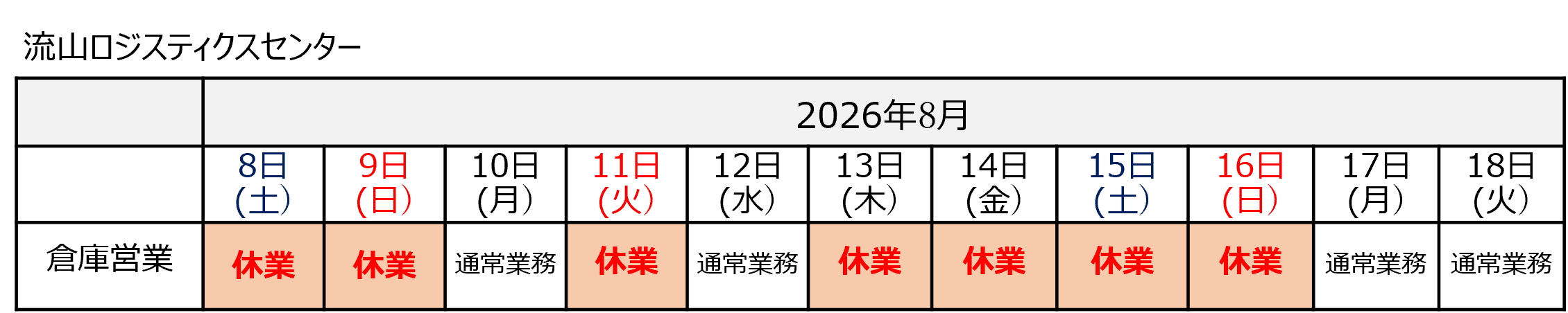 2026年 お盆期間中のFBA、ZOZO、アマゾン納品日一覧